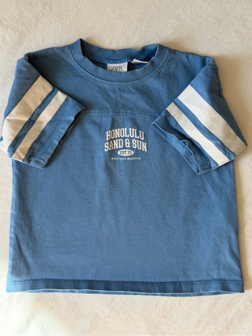 Zara Honolulu Sand & Sun Jersey Style Tee 18-24M Blue